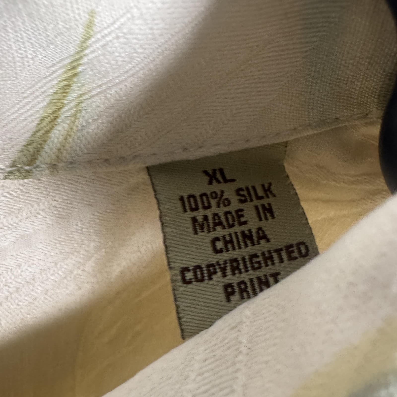 Tommy Bahama Camp Button-Down Shirt Hawaiian Tropical Silk Cream Green Men's XL - Thumbnail 12