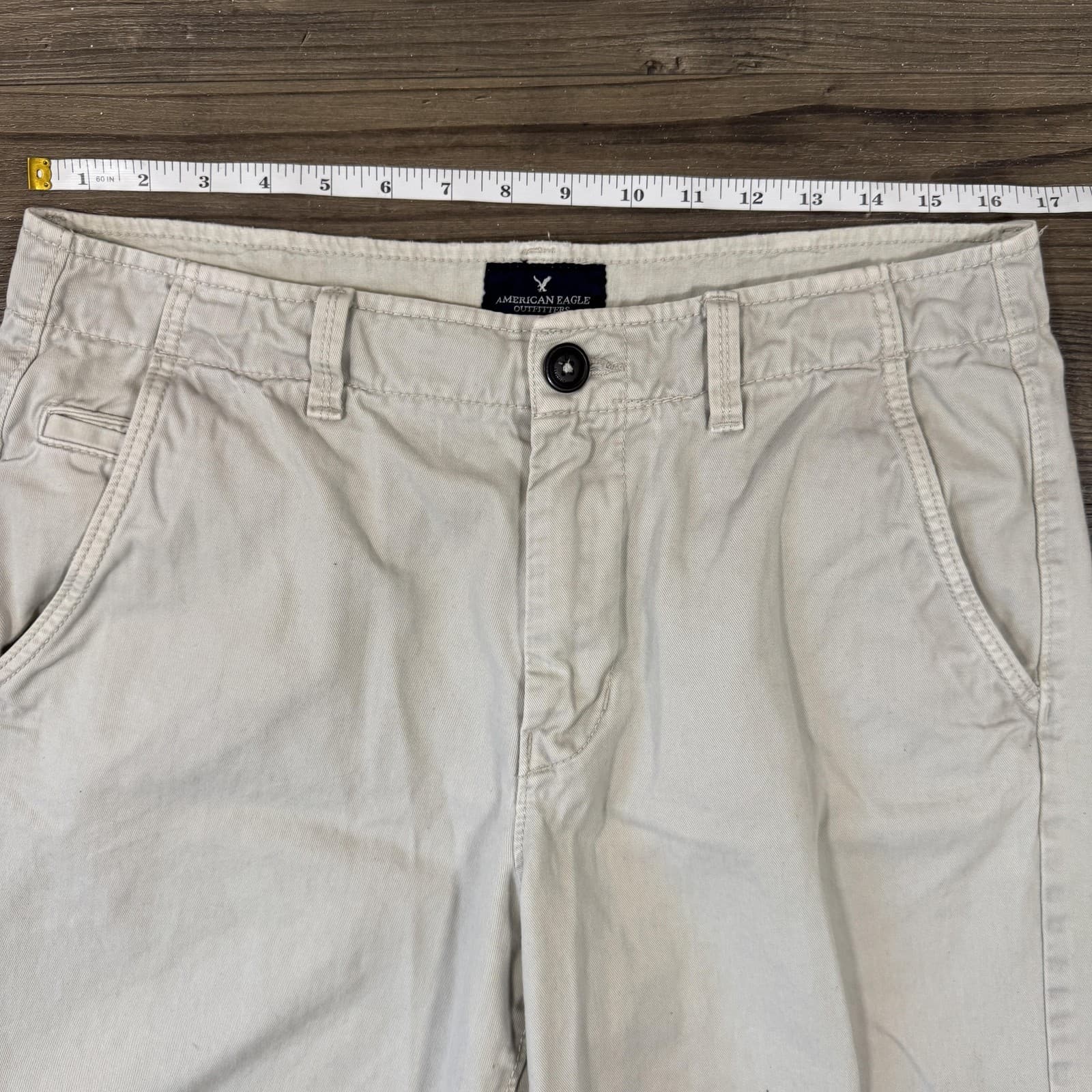 American Eagle Outfitters Shorts Chino Cotton Classic 10 Inseam Beige Men's 31 - Thumbnail 15