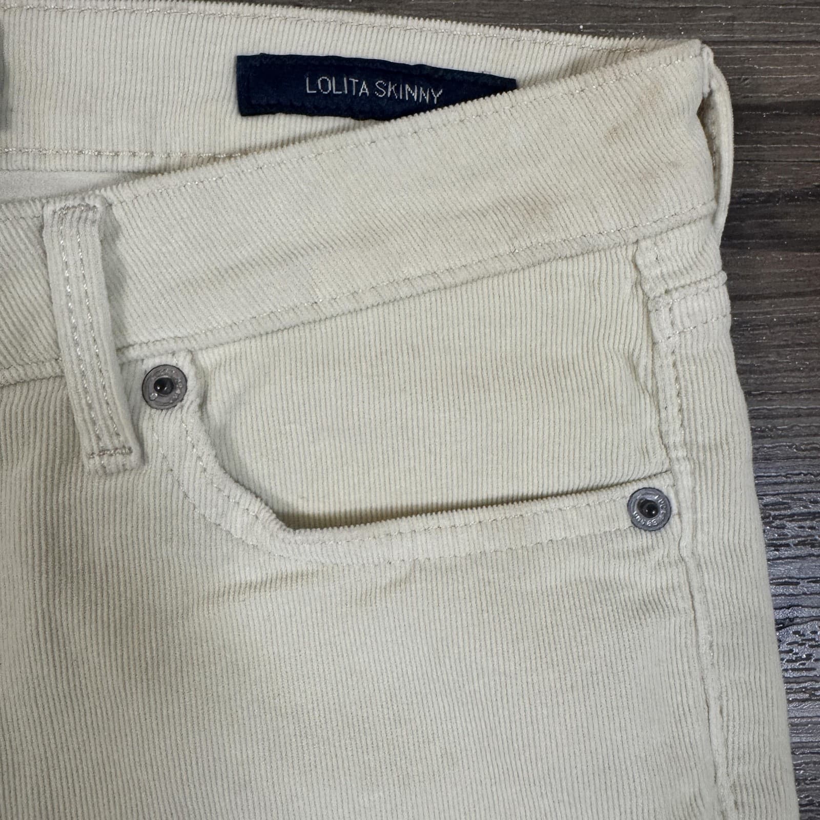 Lucky Brand Lolita Skinny Jeans Corduroy Stretch White Mid Rise Womens 6/28 - Thumbnail 6