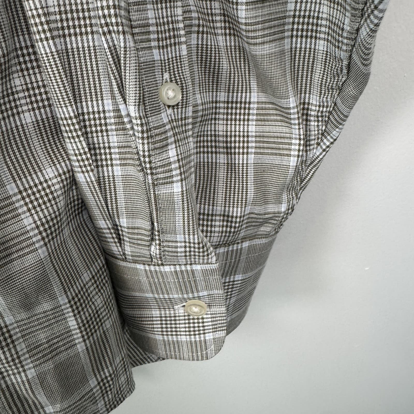 Charles Tyrwhitt Classic Fit Button Down Shirt Plaid Cotton Gray White Men's 2XL - Thumbnail 11