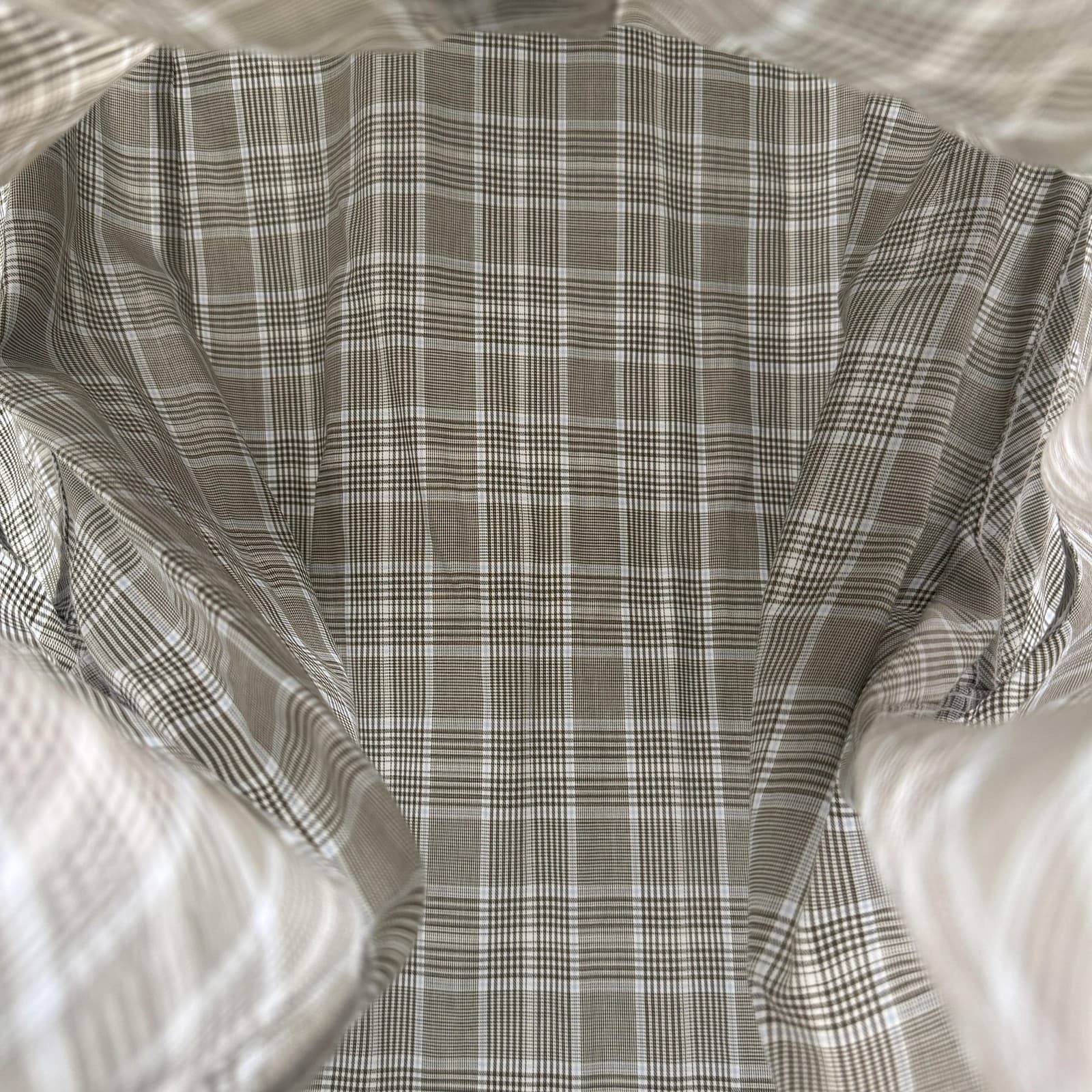 Charles Tyrwhitt Classic Fit Button Down Shirt Plaid Cotton Gray White Men's 2XL - Thumbnail 12