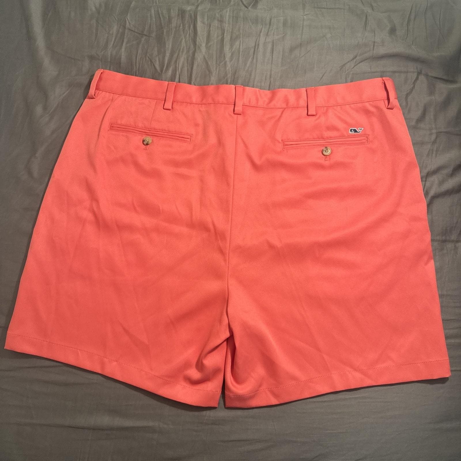 Vineyard Vines Links Shorts Chino Performance Golf Stretch Salmon Pink Mens 42 - Thumbnail 2