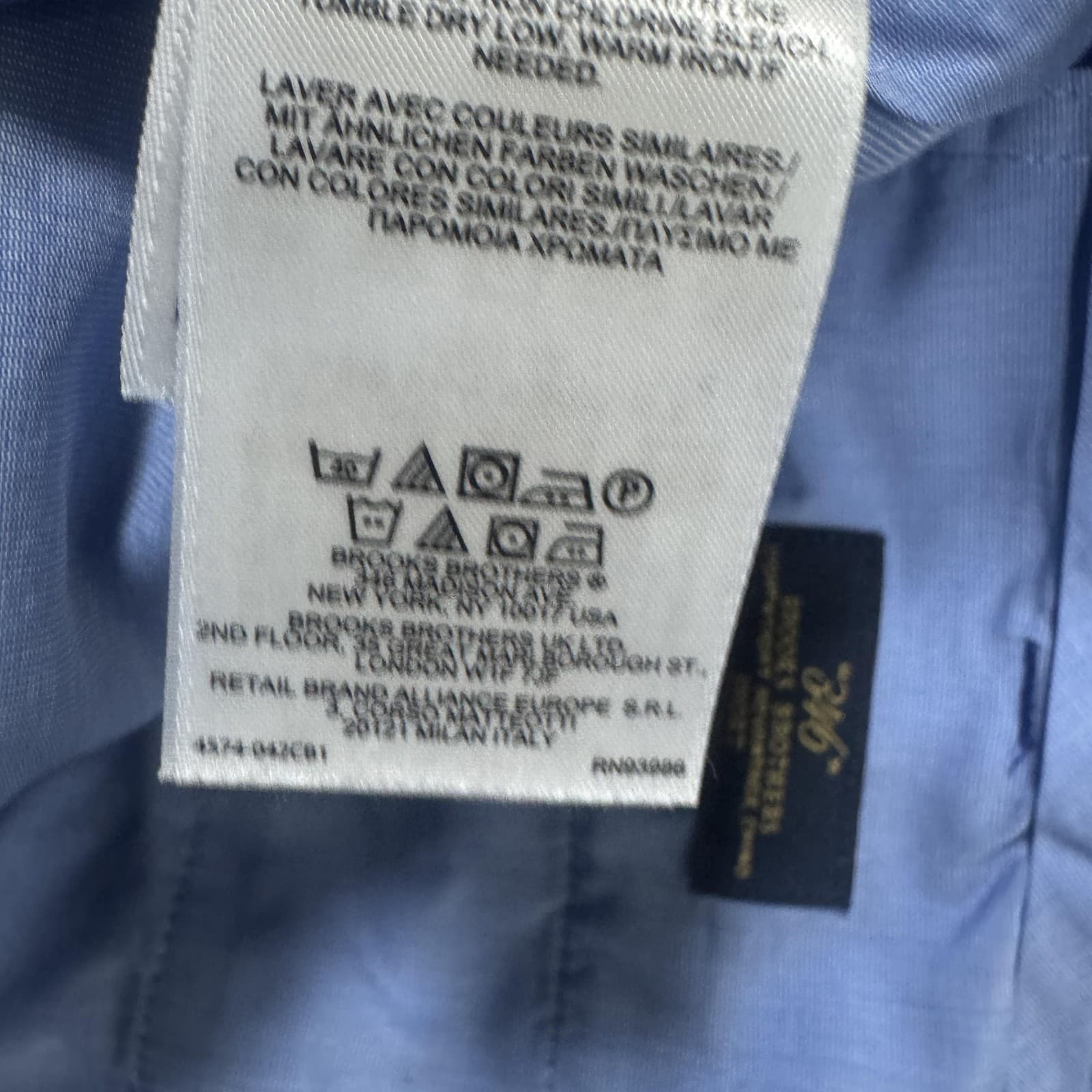 Brooks Brothers Lightweight Advantage Chino Shorts Cotton Blue 9 Inseam Mens 35 - Thumbnail 8