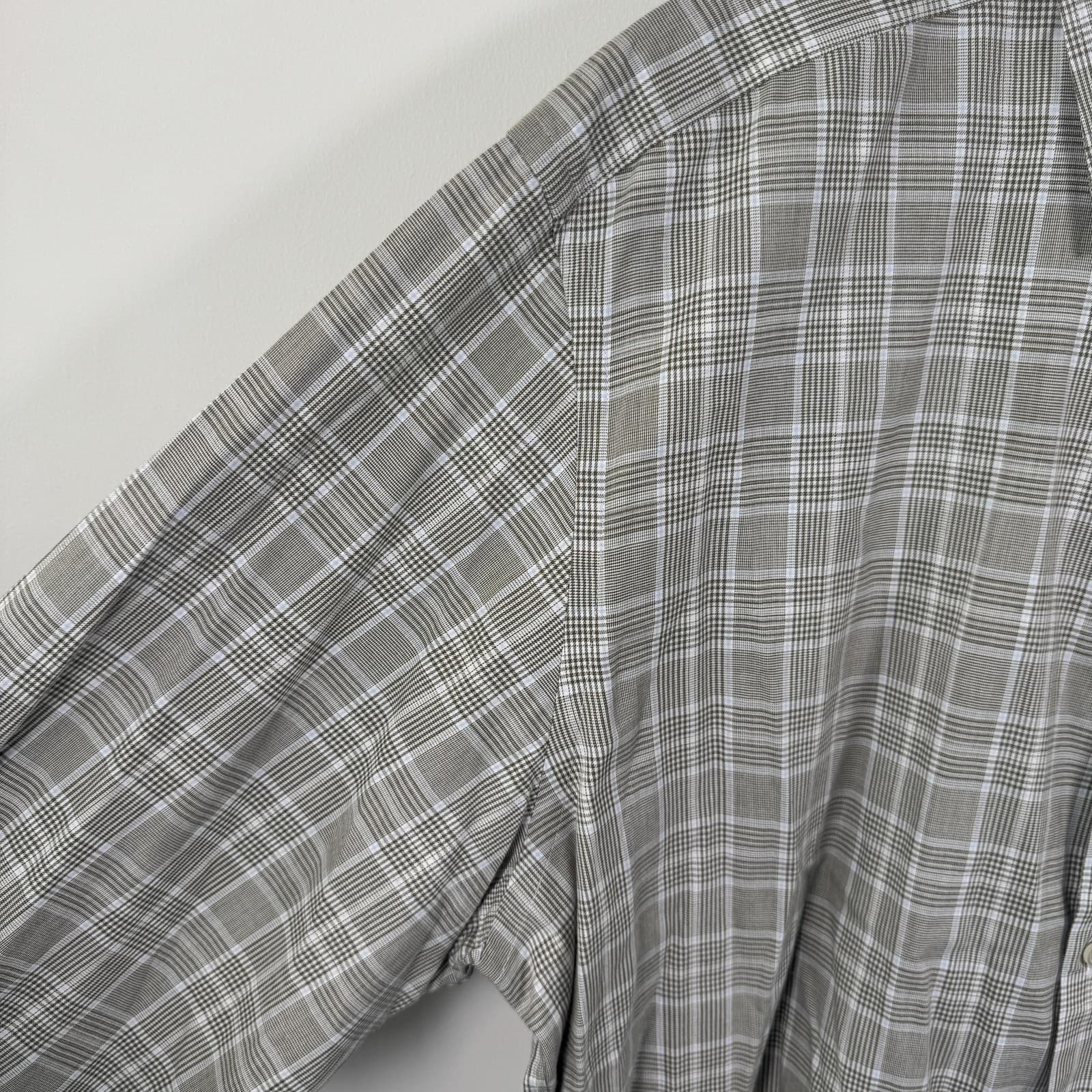 Charles Tyrwhitt Classic Fit Button Down Shirt Plaid Cotton Gray White Men's 2XL - Thumbnail 5