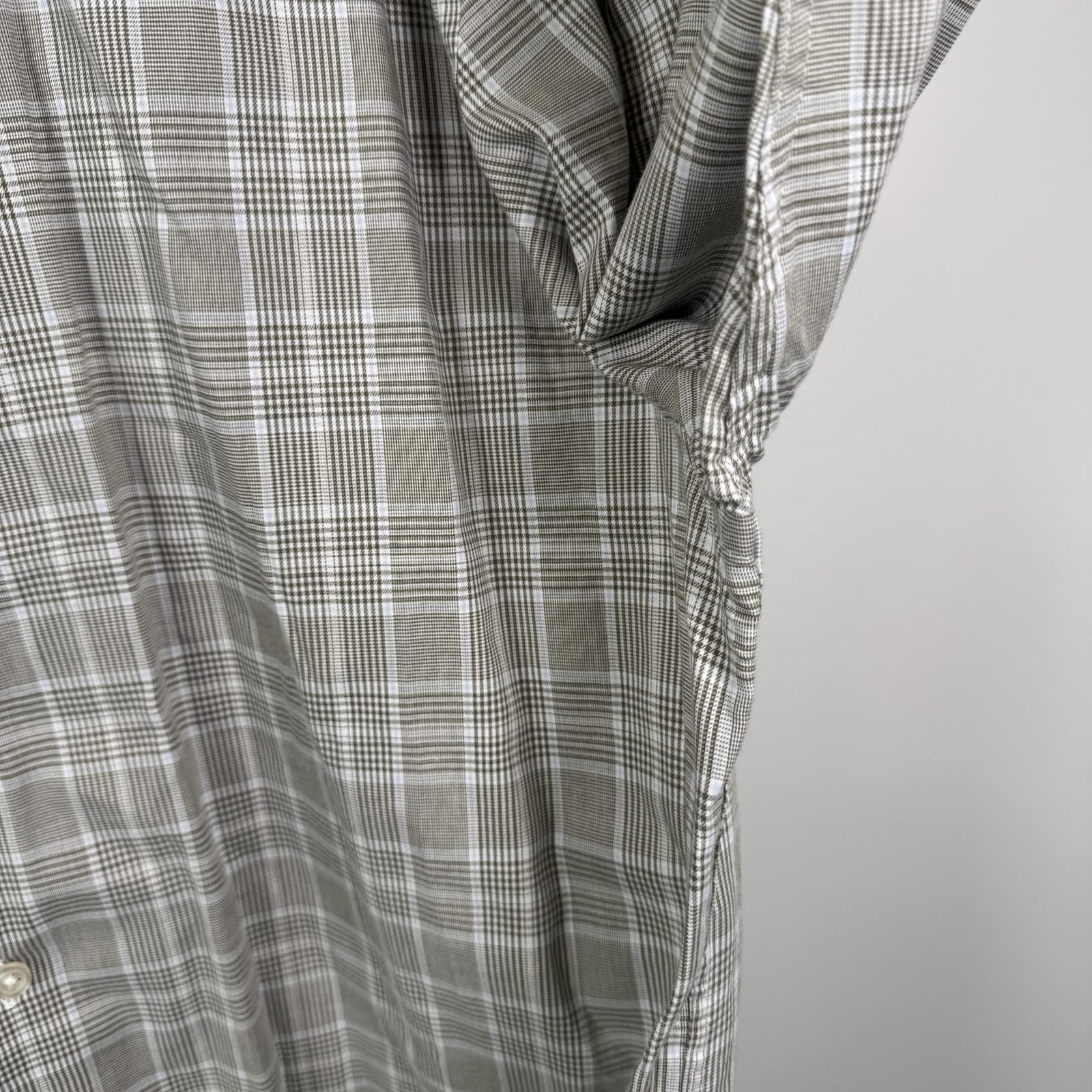 Charles Tyrwhitt Classic Fit Button Down Shirt Plaid Cotton Gray White Men's 2XL - Thumbnail 7