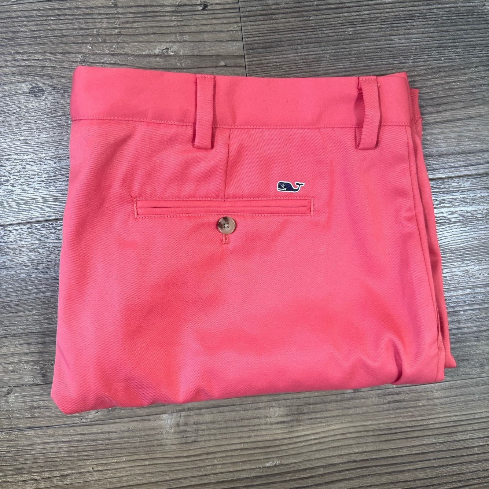 Vineyard Vines Links Shorts Chino Performance Golf Stretch Salmon Pink Mens 42 - Thumbnail 10