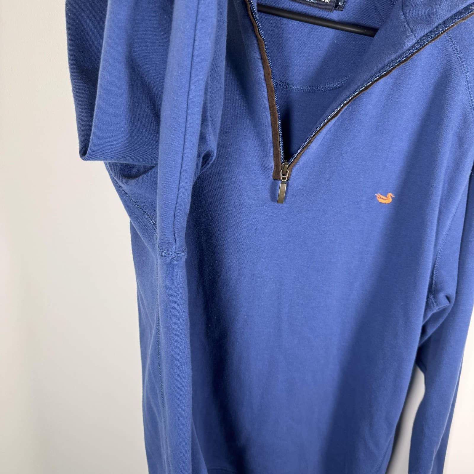 Southern Marsh Sweatshirt Pullover Quarter Zip Duck Logo Cotton Blue Men's M - Thumbnail 9