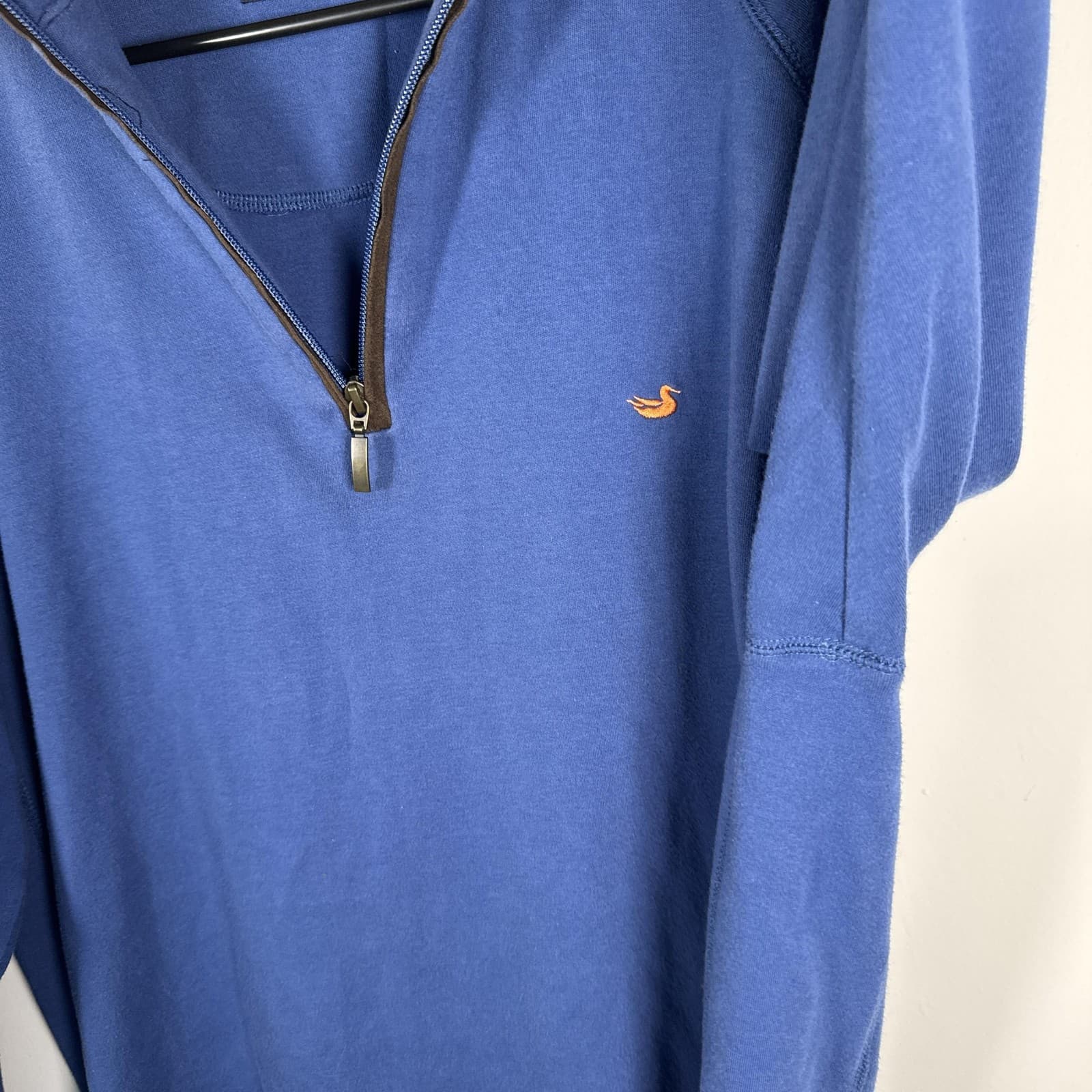 Southern Marsh Sweatshirt Pullover Quarter Zip Duck Logo Cotton Blue Men's M - Thumbnail 10