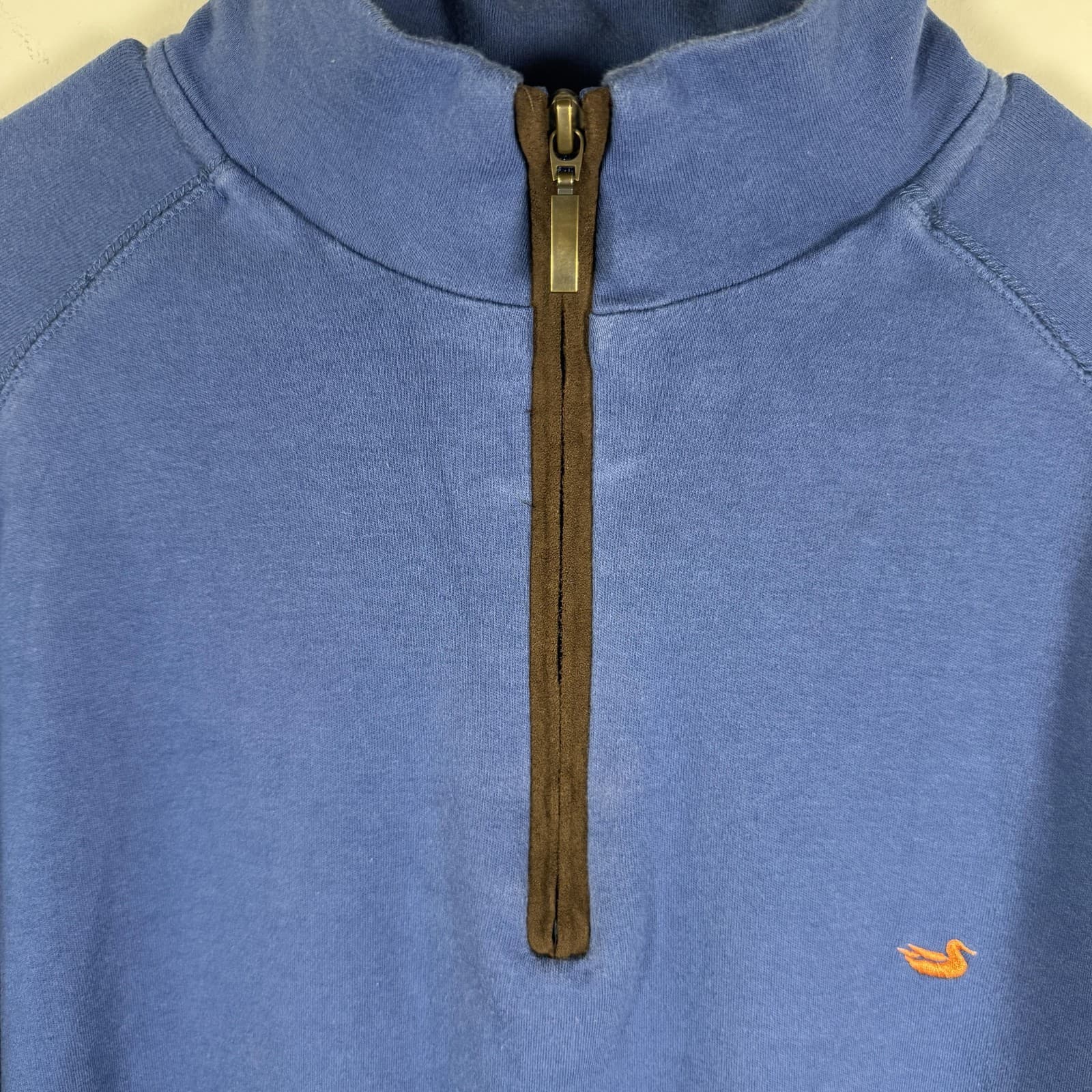 Southern Marsh Sweatshirt Pullover Quarter Zip Duck Logo Cotton Blue Men's M - Thumbnail 7