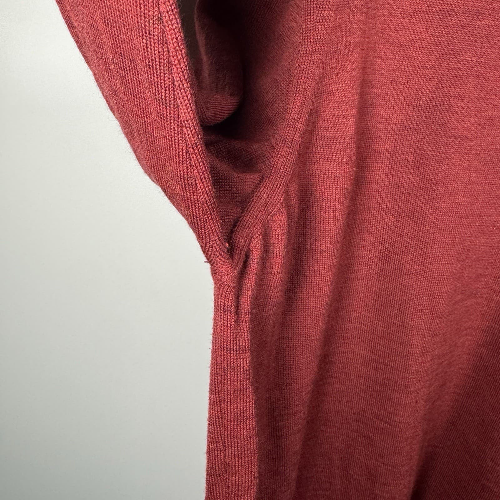 Black Brown 1826 Sweater V Neck Pullover 100% Merino Wool Red Mens XL 123455 - Thumbnail 6