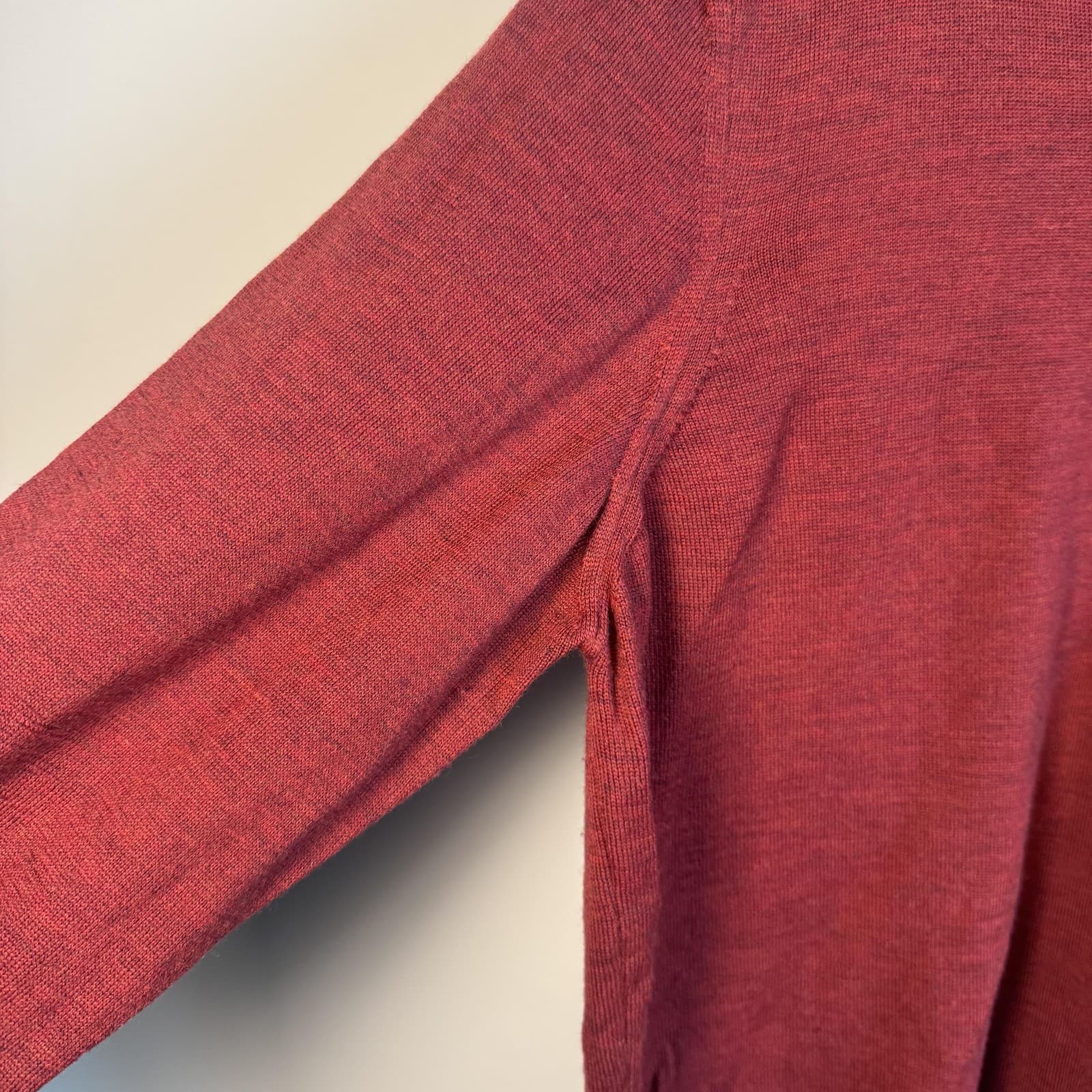 Black Brown 1826 Sweater V Neck Pullover 100% Merino Wool Red Mens XL 123455 - Thumbnail 8