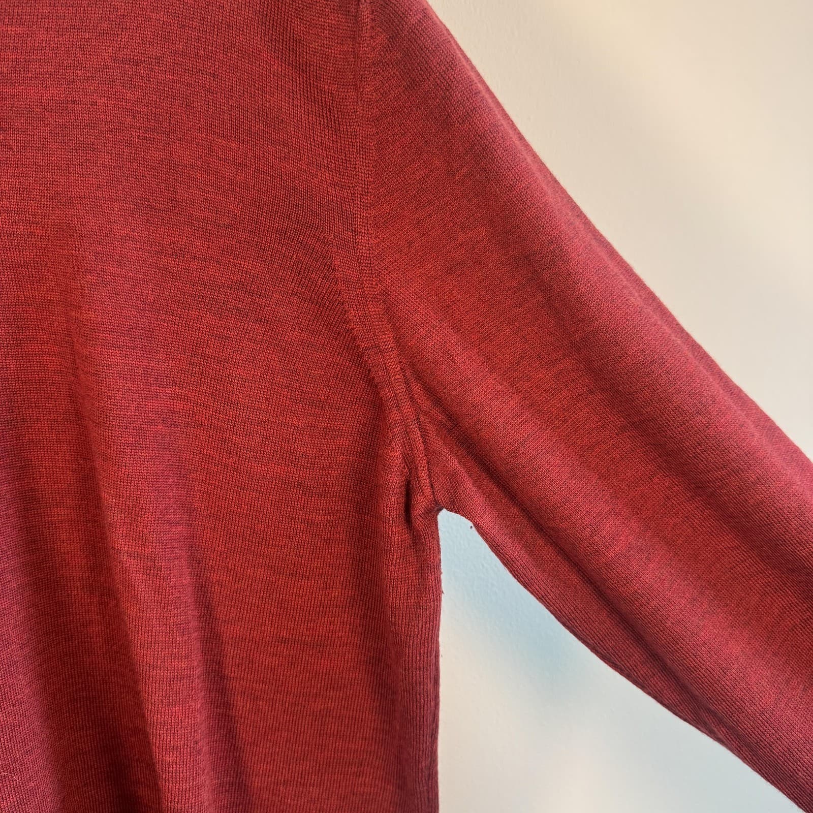 Black Brown 1826 Sweater V Neck Pullover 100% Merino Wool Red Mens XL 123455 - Thumbnail 9