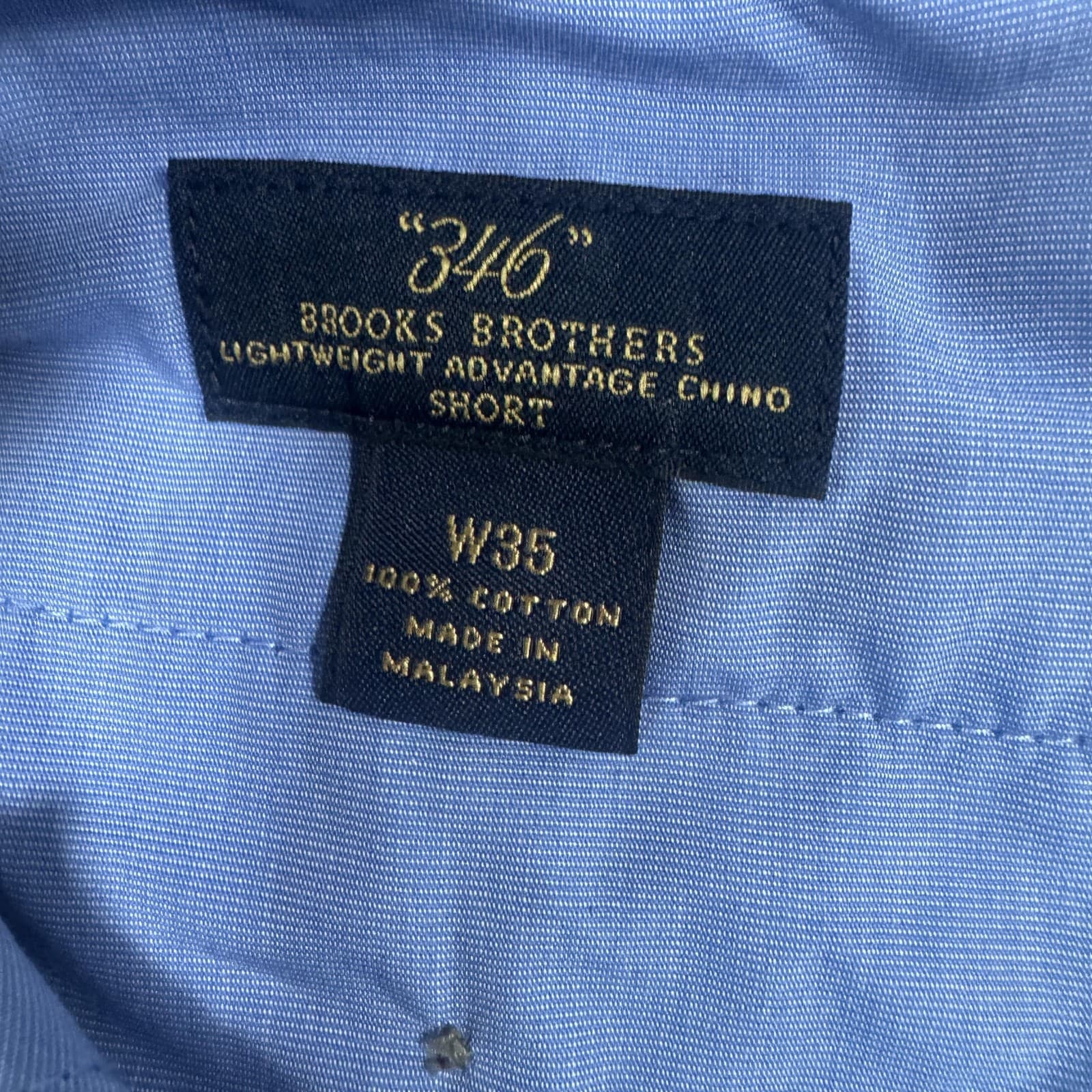 Brooks Brothers Lightweight Advantage Chino Shorts Cotton Blue 9 Inseam Mens 35 - Thumbnail 5