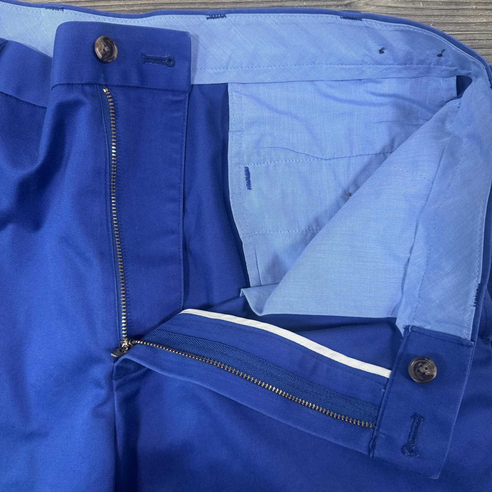 Brooks Brothers Lightweight Advantage Chino Shorts Cotton Blue 9 Inseam Mens 35 - Thumbnail 4