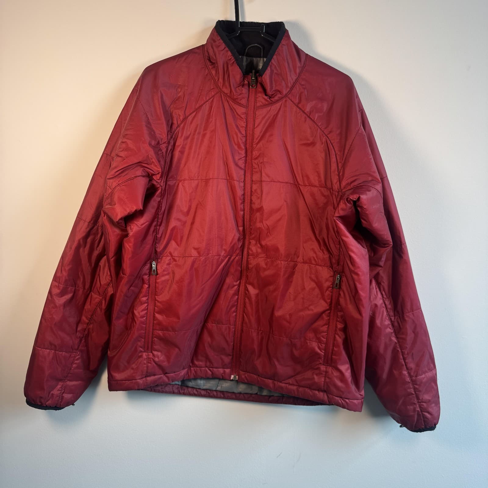 LL Bean PrimaLoft Insulated Puffer Jacket Full Zip Nylon Winter Red Men's Medium
