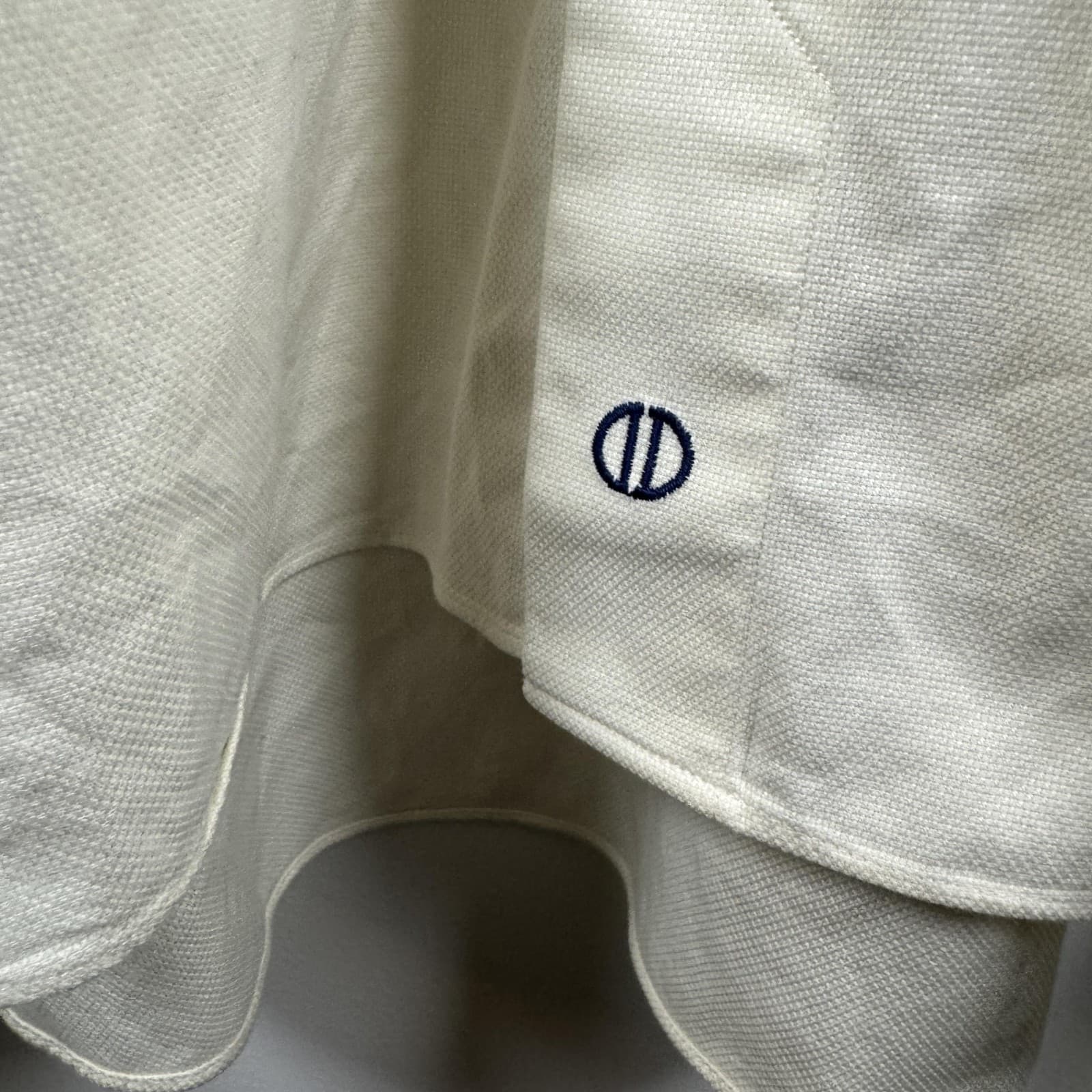 David Donahue Dress Shirt Long Sleeve White Cream Textured Cotton Mens 17 34/35 - Thumbnail 11