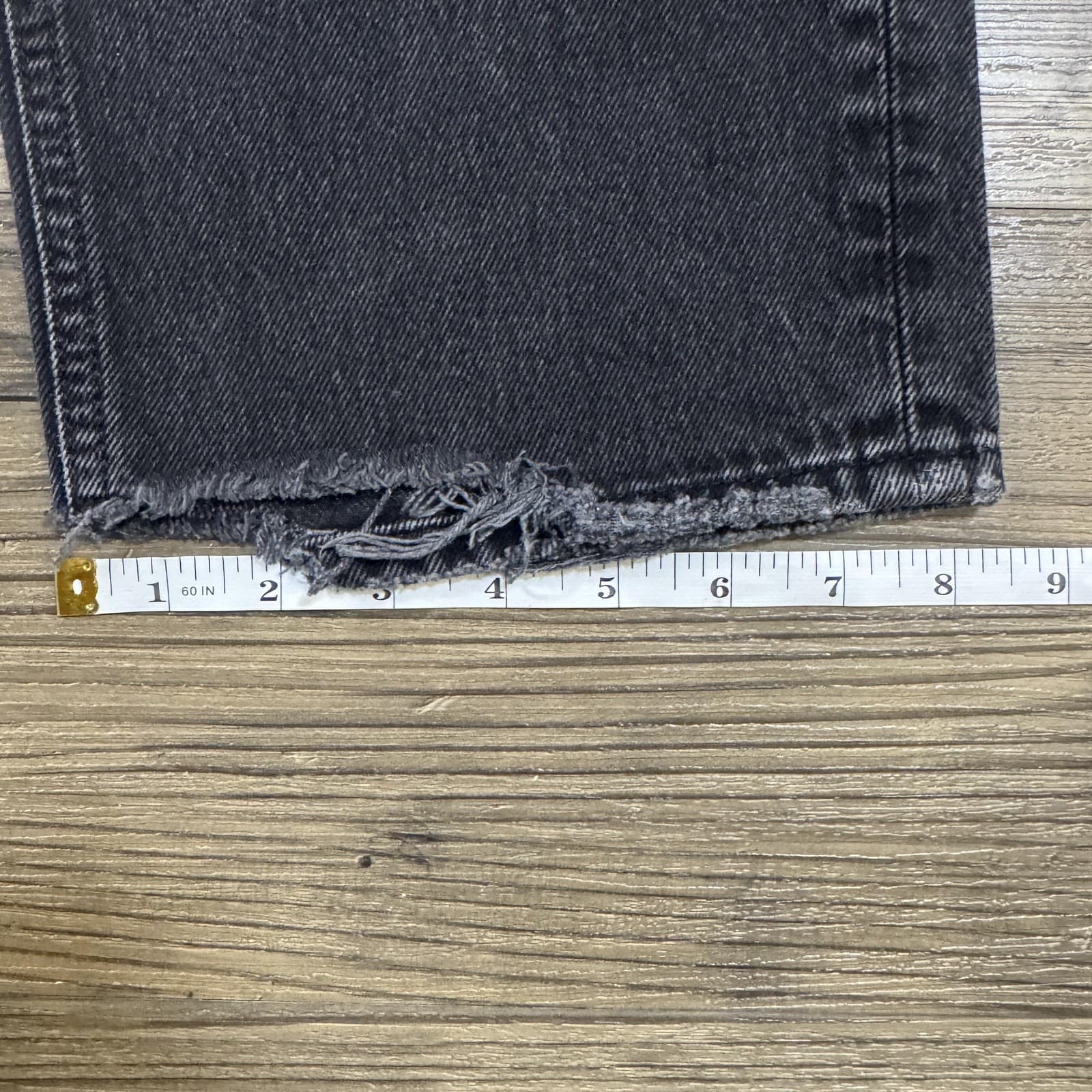BDG Relaxed Straight Jeans Denim Distressed Frayed Black Charcoal Men's 28x28 - Thumbnail 20