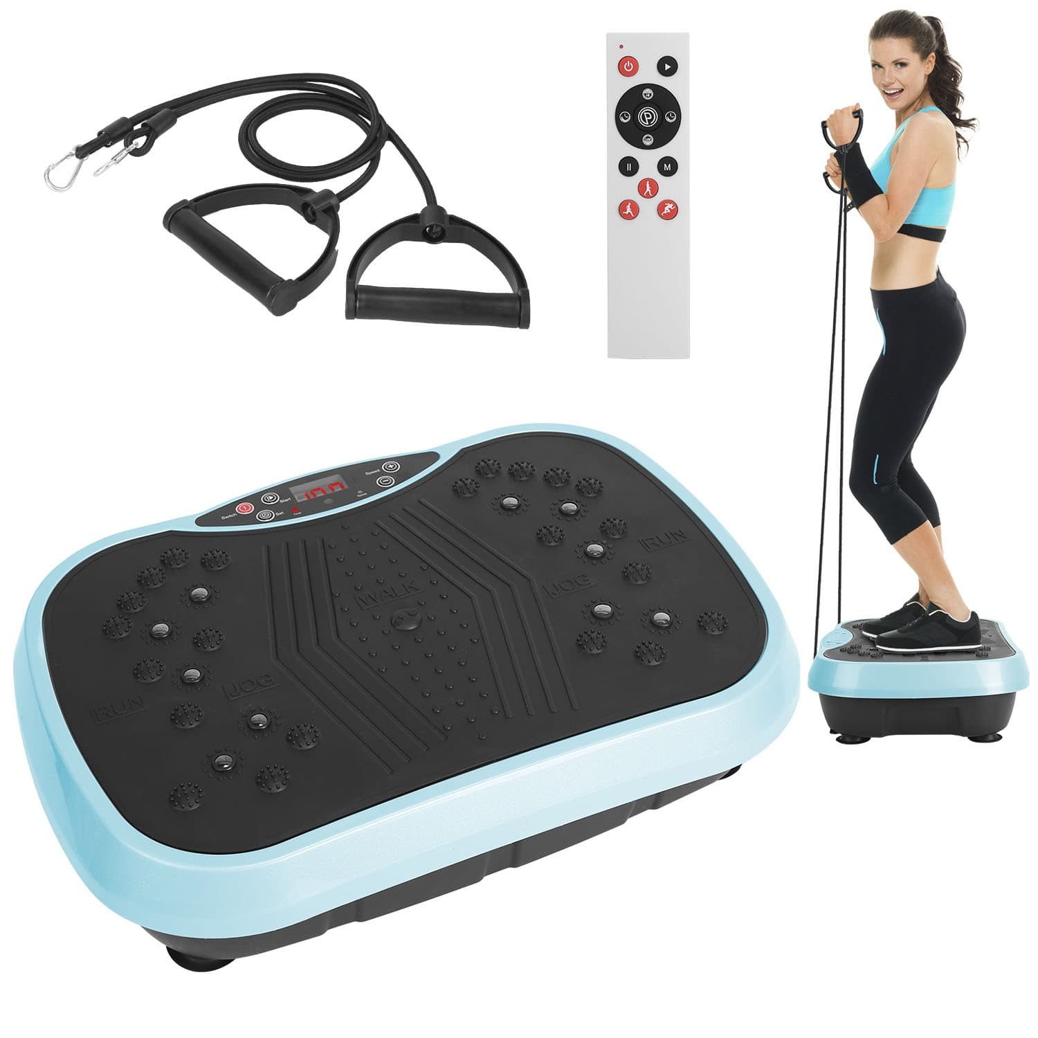 1Pc Vibration Exercise Machine With Resistant Bands For Spring Summer Fitness Re - Thumbnail 2
