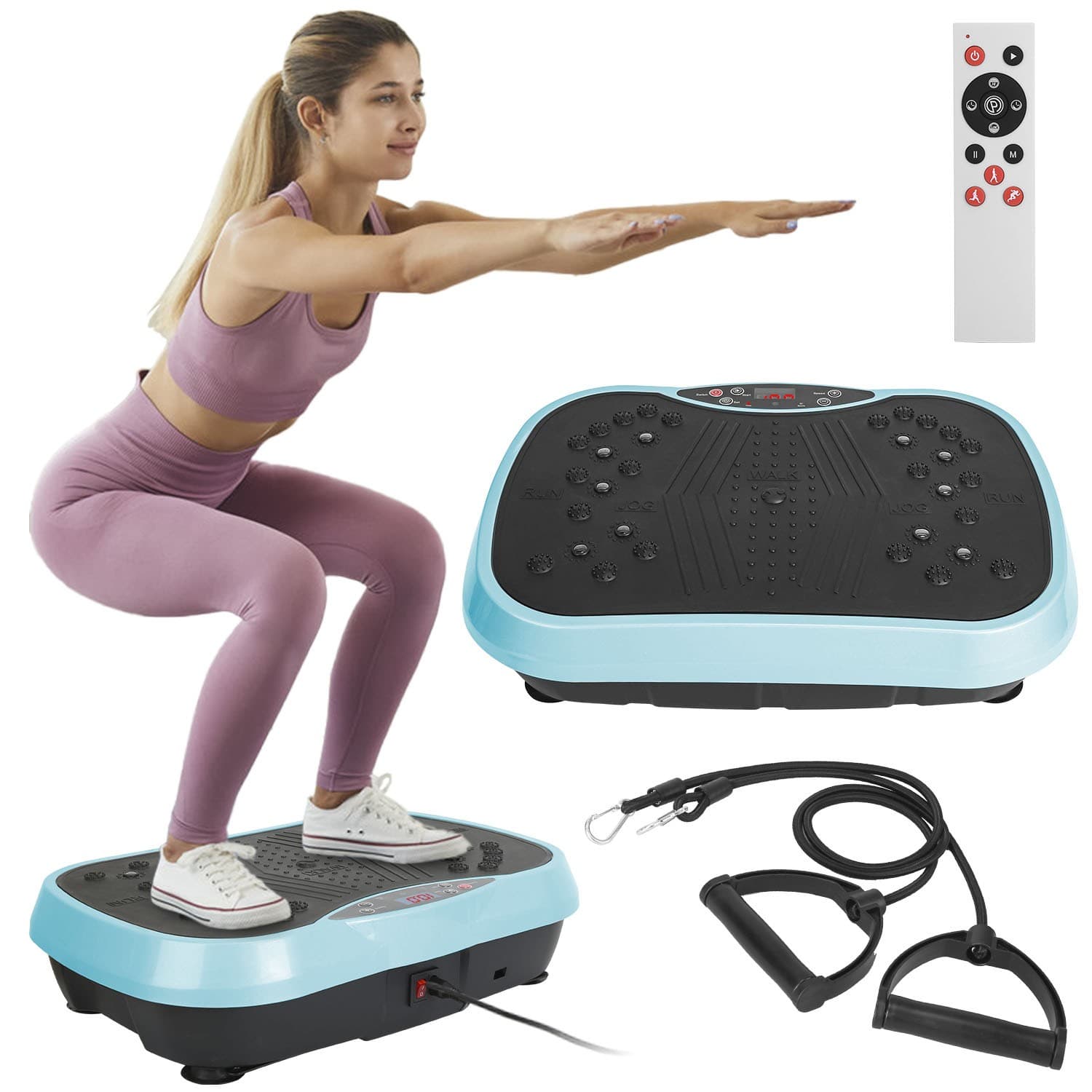 1Pc Vibration Exercise Machine With Resistant Bands For Spring Summer Fitness Re