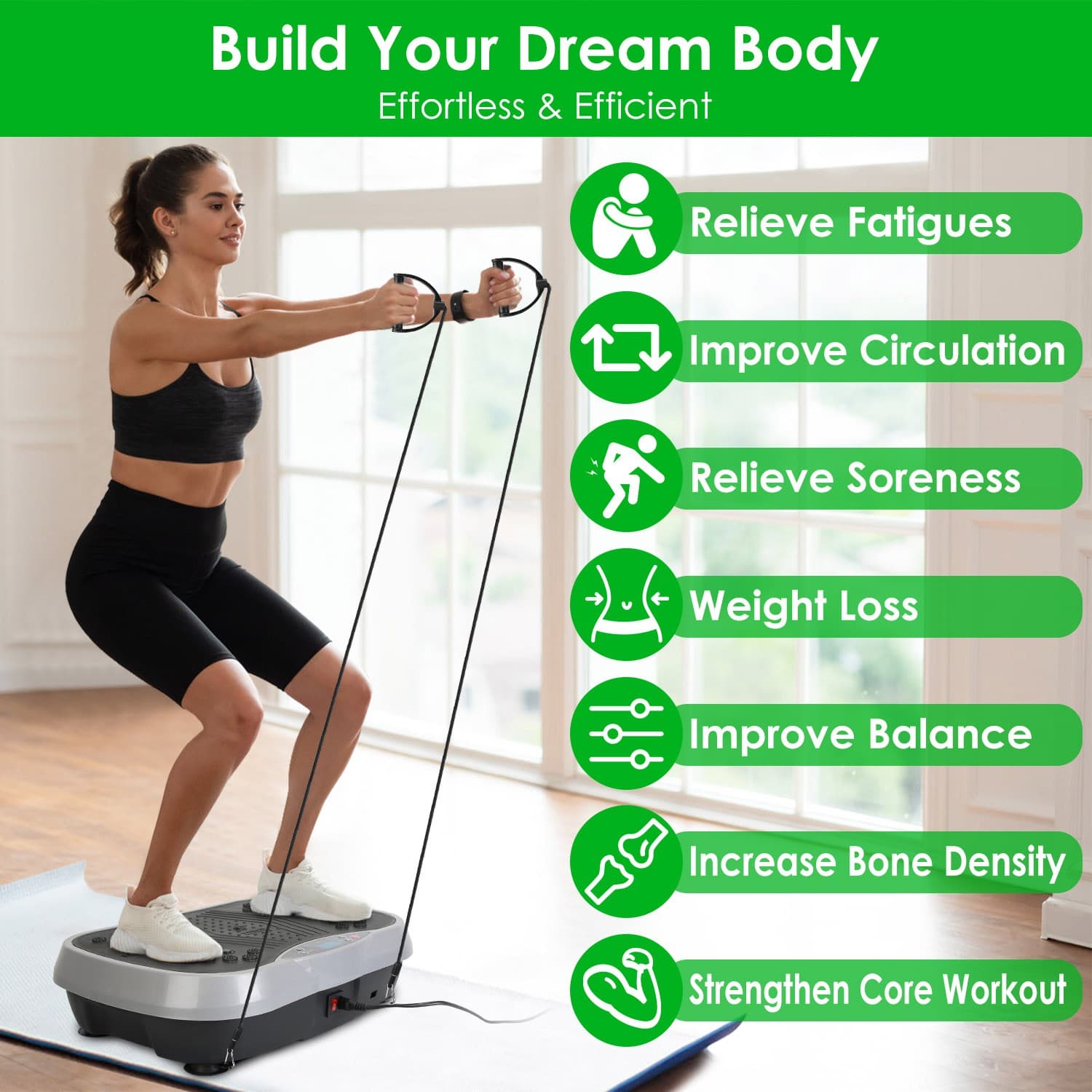 1Pc Vibration Exercise Machine With Resistant Bands For Spring Summer Fitness Re - Thumbnail 5
