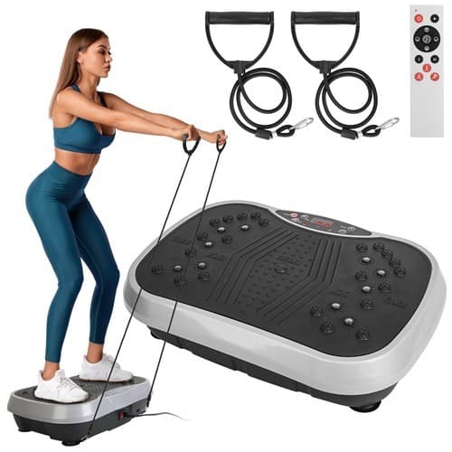 Vibration Exercise Machine With Resistant Bands Remote Control Whole Body - Thumbnail 7