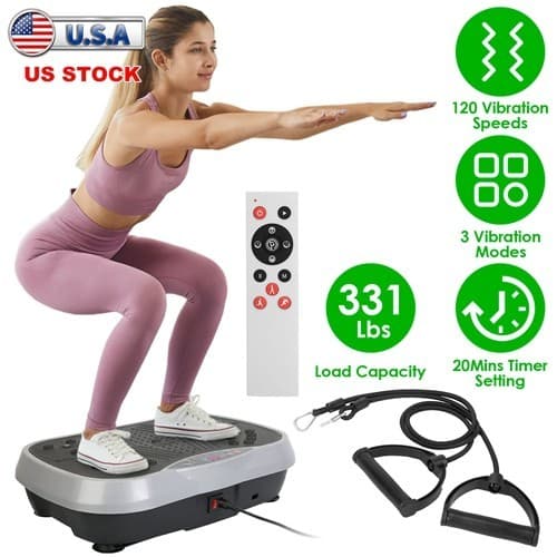 Vibration Exercise Machine With Resistant Bands Remote Control Whole Body - Thumbnail 8