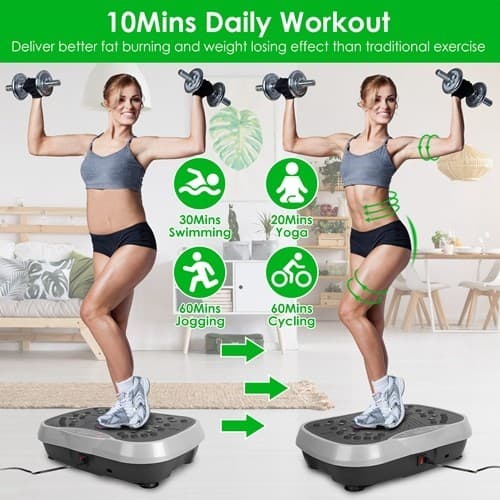 Vibration Exercise Machine With Resistant Bands Remote Control Whole Body - Thumbnail 4