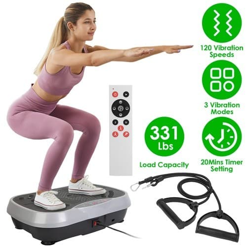 Vibration Exercise Machine With Resistant Bands Remote Control Whole Body - Thumbnail 5