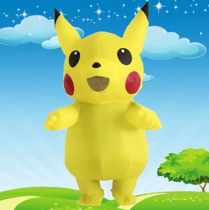 Pikachu Inflatable Costume Mascot Blow Up fit 120-150cm Kid Party Cosplay Outfit - Thumbnail 2