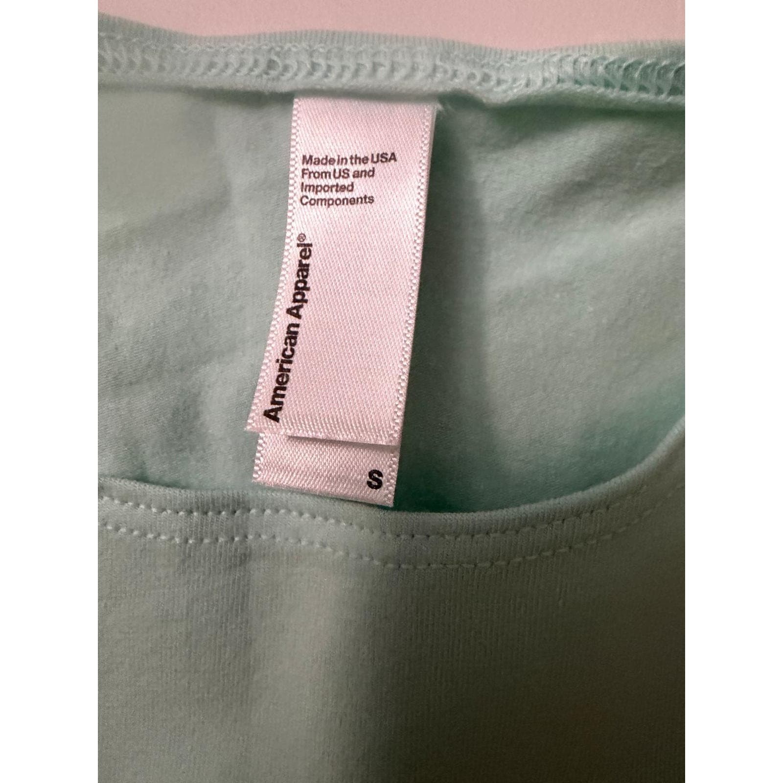 American Apparel Women's Crop Top Tank Cropped Shirt Menthe Green - Thumbnail 4