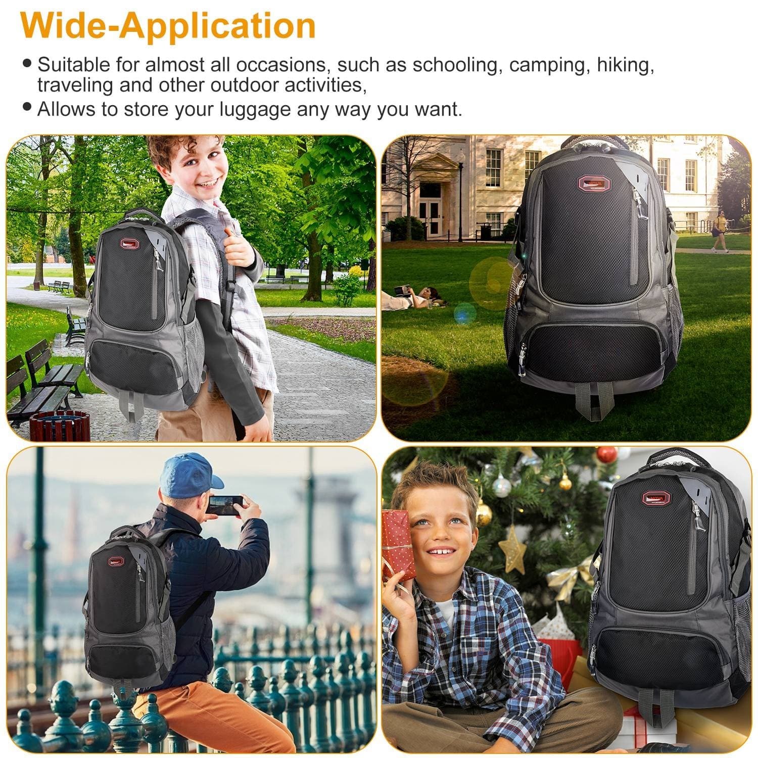 Unisex School Backpack Casual Travel Shoulder Bag - Thumbnail 2