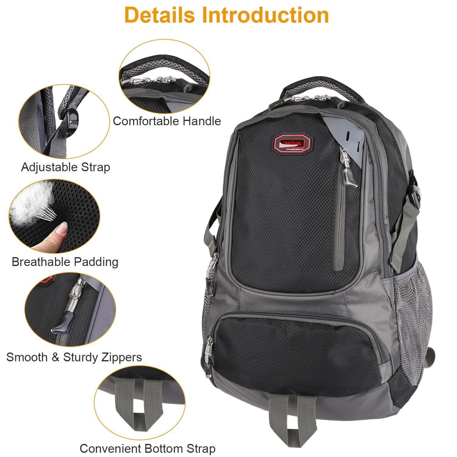 Unisex School Backpack Casual Travel Shoulder Bag - Thumbnail 3