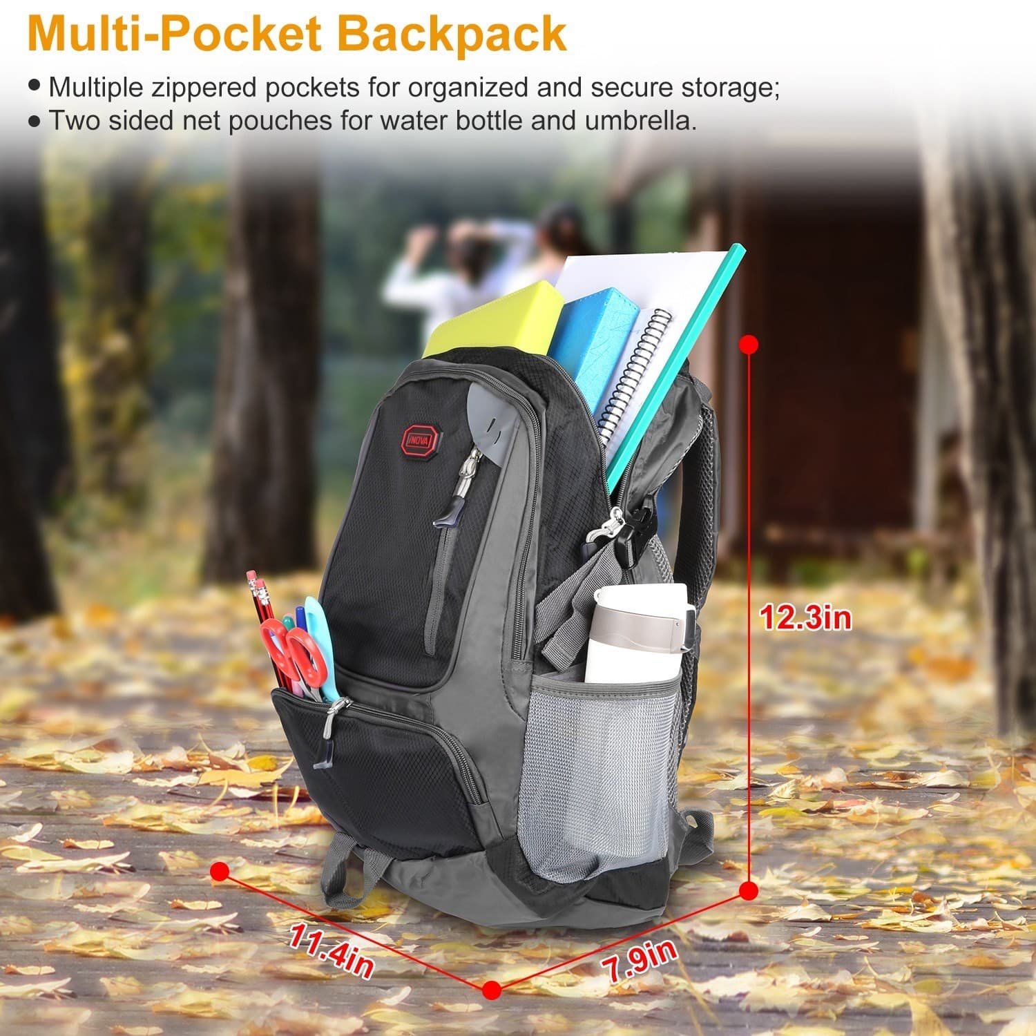 Unisex School Backpack Casual Travel Shoulder Bag - Thumbnail 4