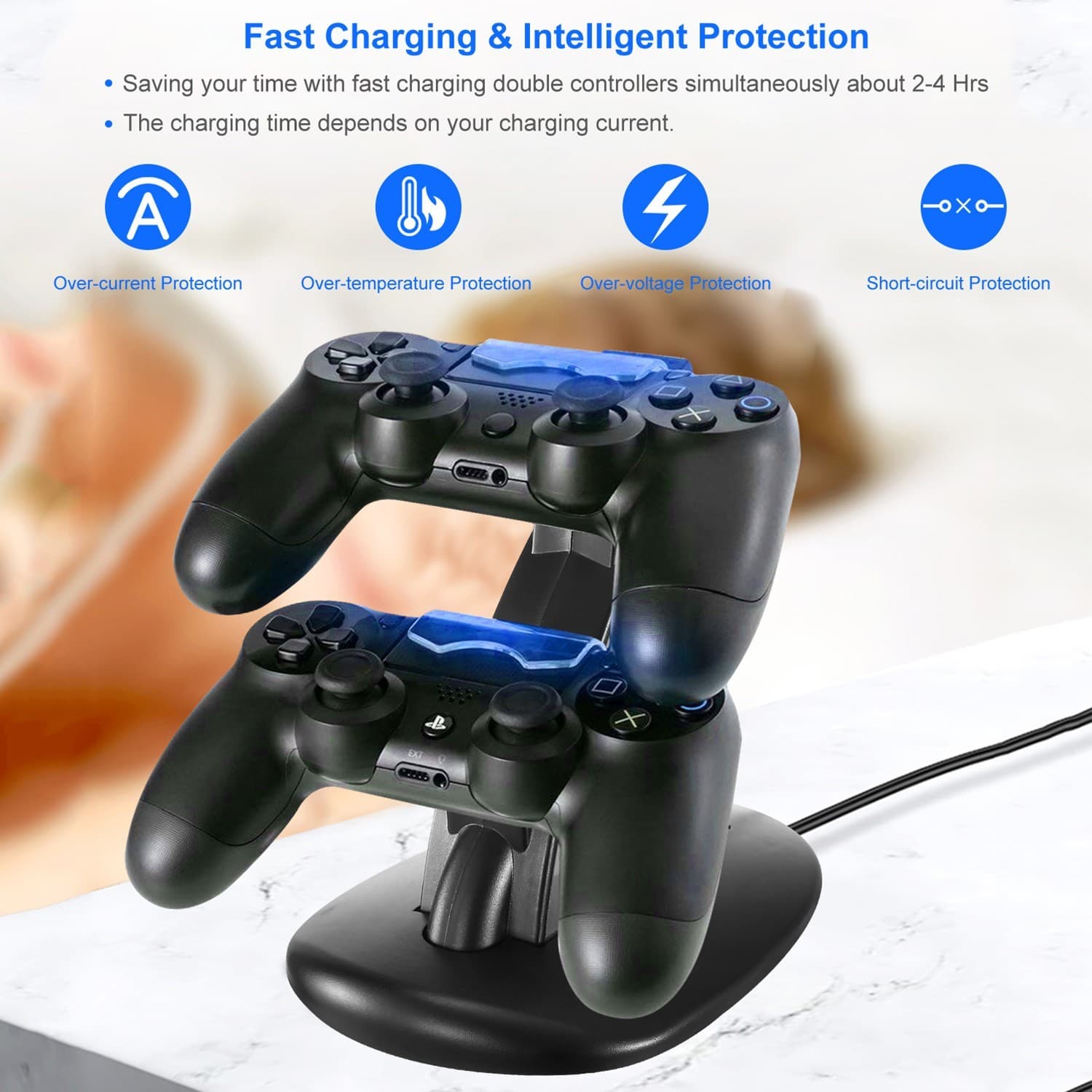 Charging Dock Station Dual Micro USB Charger Stand For PS4 Pro/PS4 Slim Gamepad