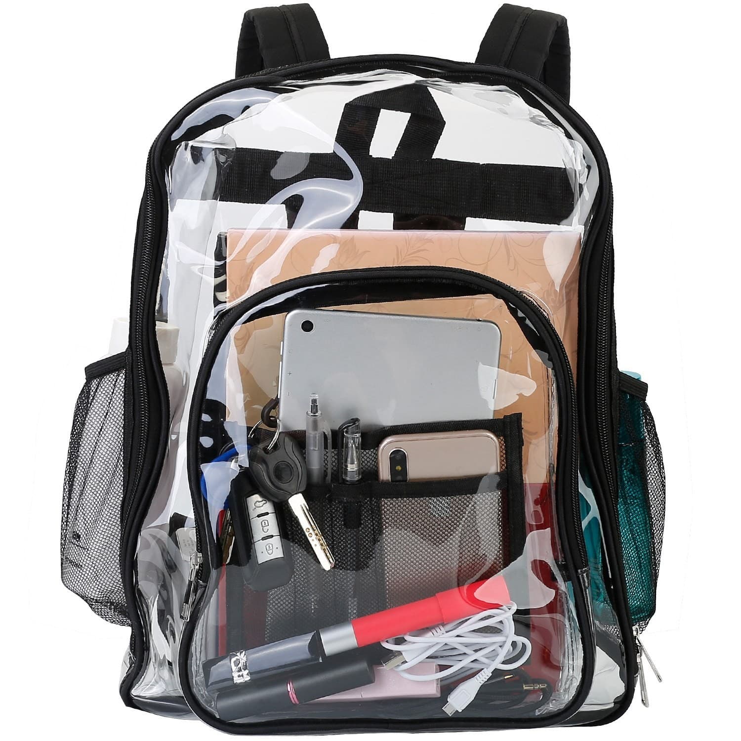 clear backpack heavy duty transparent bookbag - Thumbnail 6