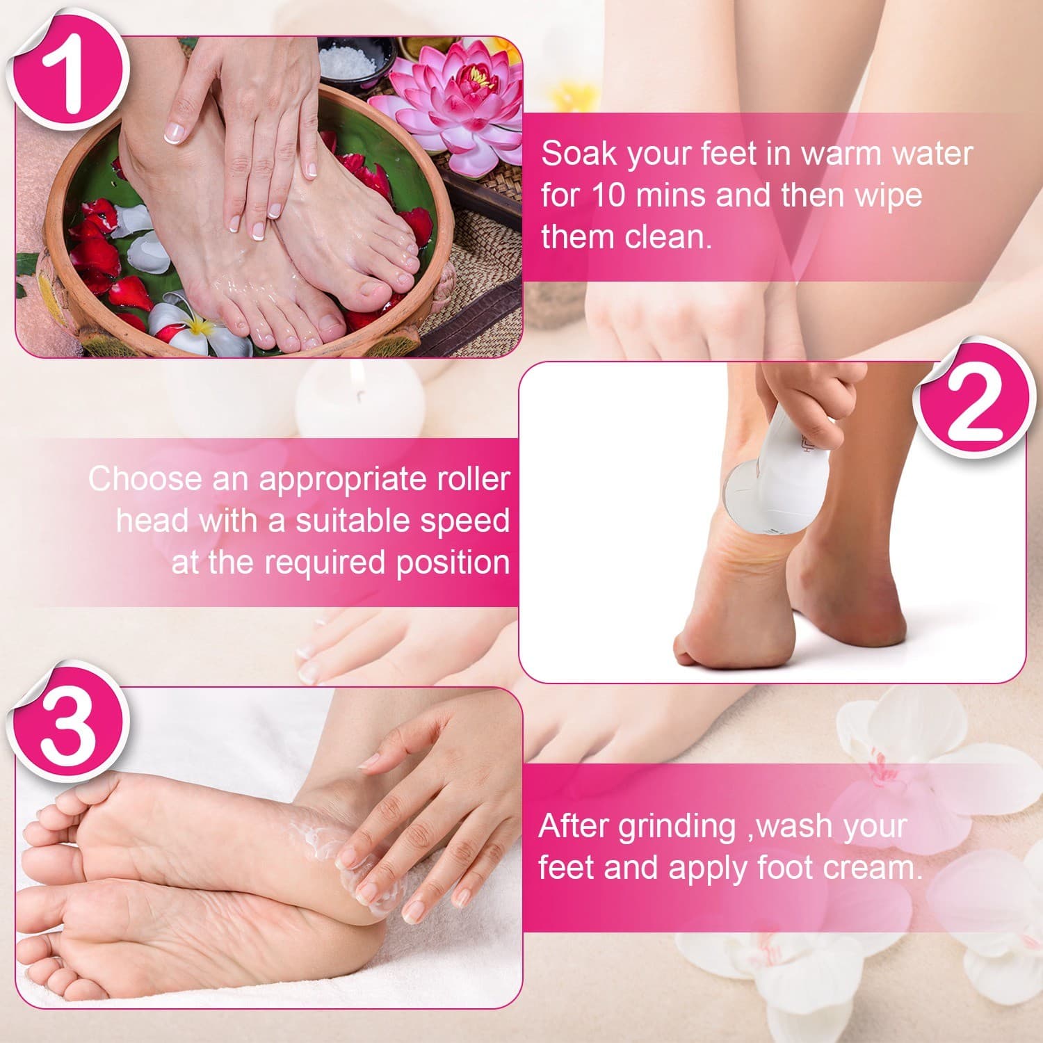17Pcs Electric Foot Callus Remover With Vacuum Foot Grinder Rechargeable Foot Fi - Thumbnail 4