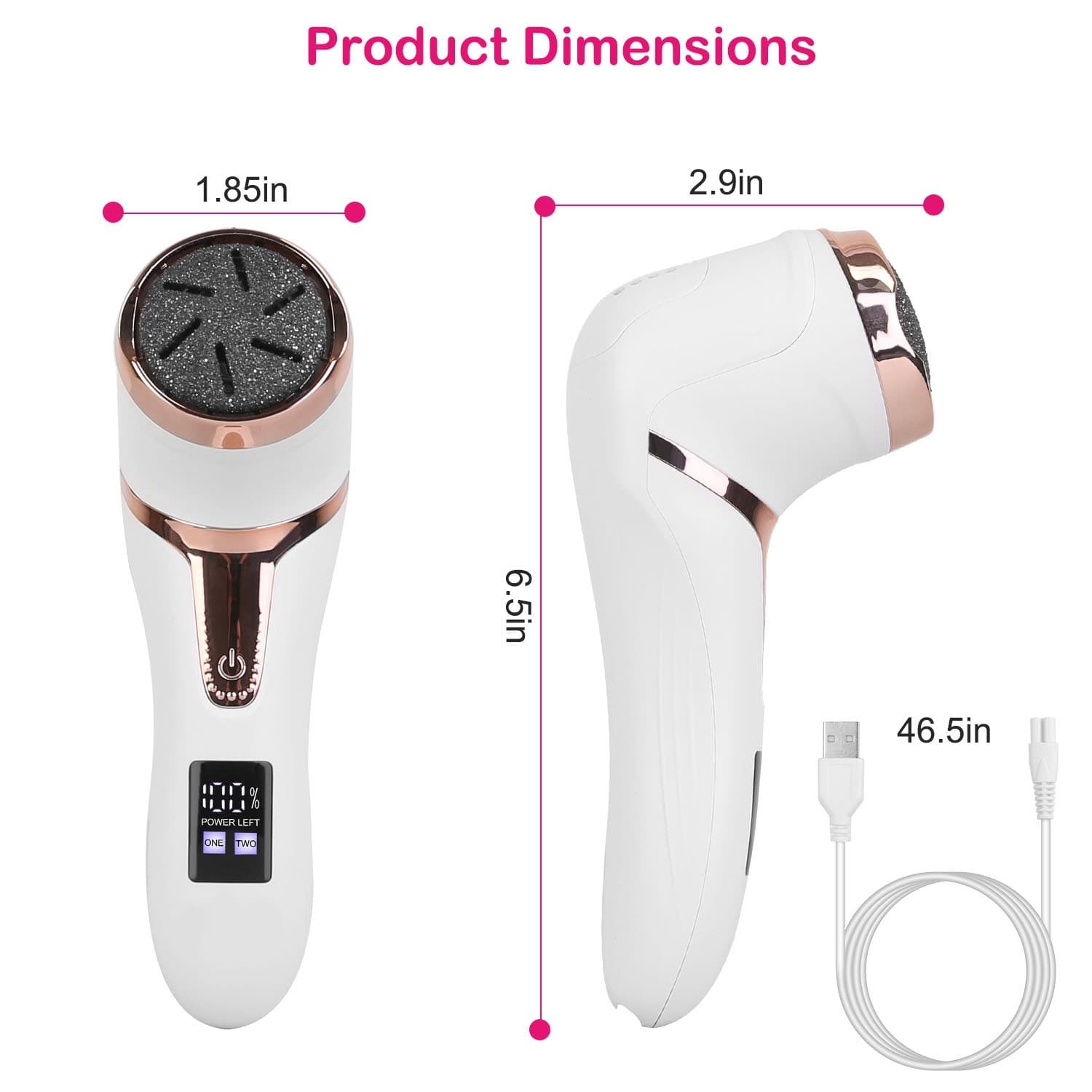 17Pcs Electric Foot Callus Remover With Vacuum Foot Grinder Rechargeable Foot Fi - Thumbnail 2