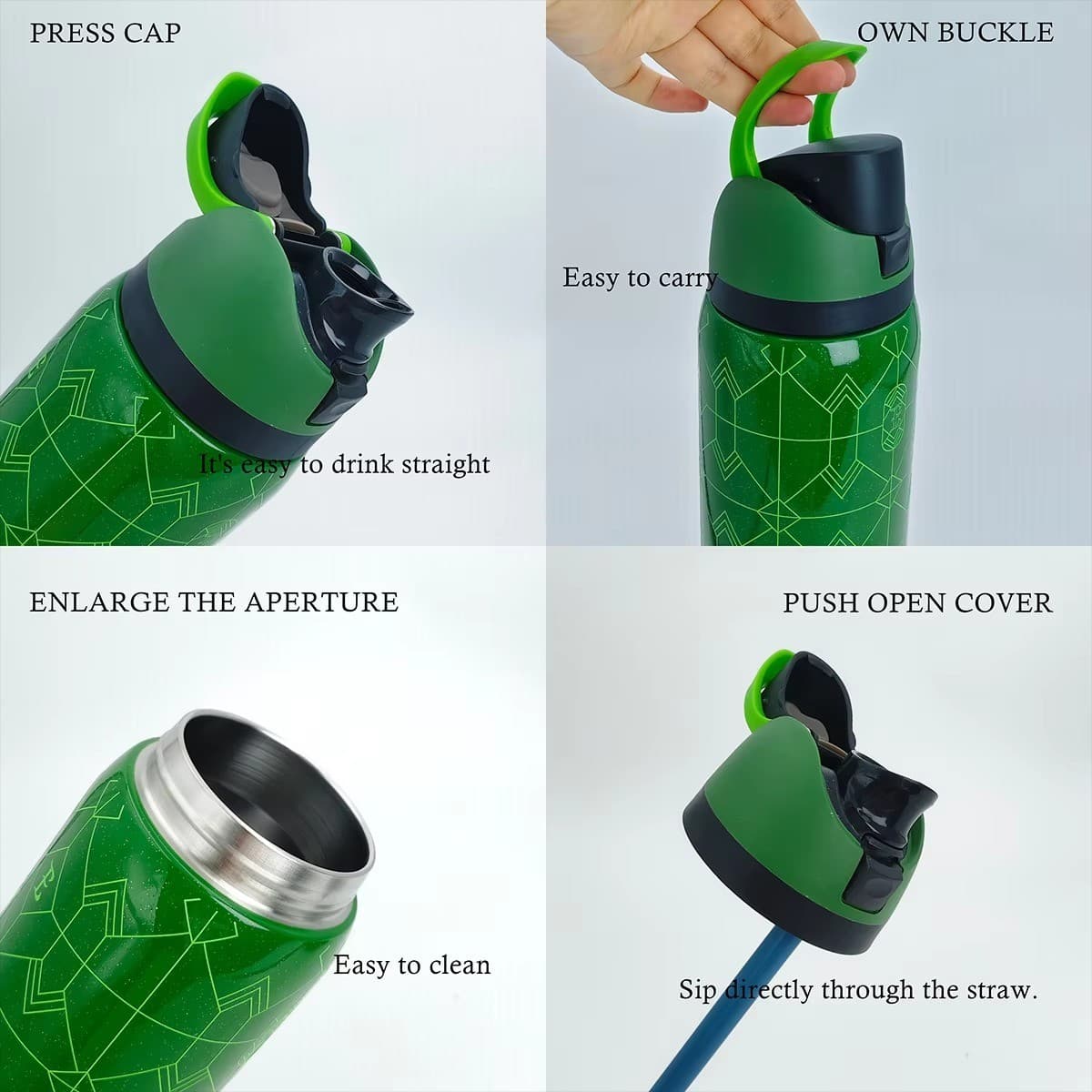 Owala emerald flash 32oz/945ml stainless steel insulated water bottle with straw - Thumbnail 6