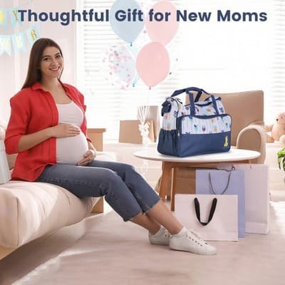 5Pcs Baby Nappy Diaper Bags Set Mummy Diaper Handbags With Diaper Pad Food Bag B - Thumbnail 3
