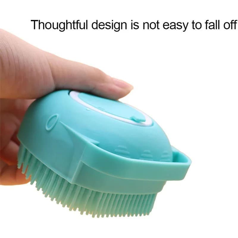 8.5 x 7.5cm Self-Foaming Pet Shampoo Brush - Cute Smiley Dog Grooming Tool - Thumbnail 4