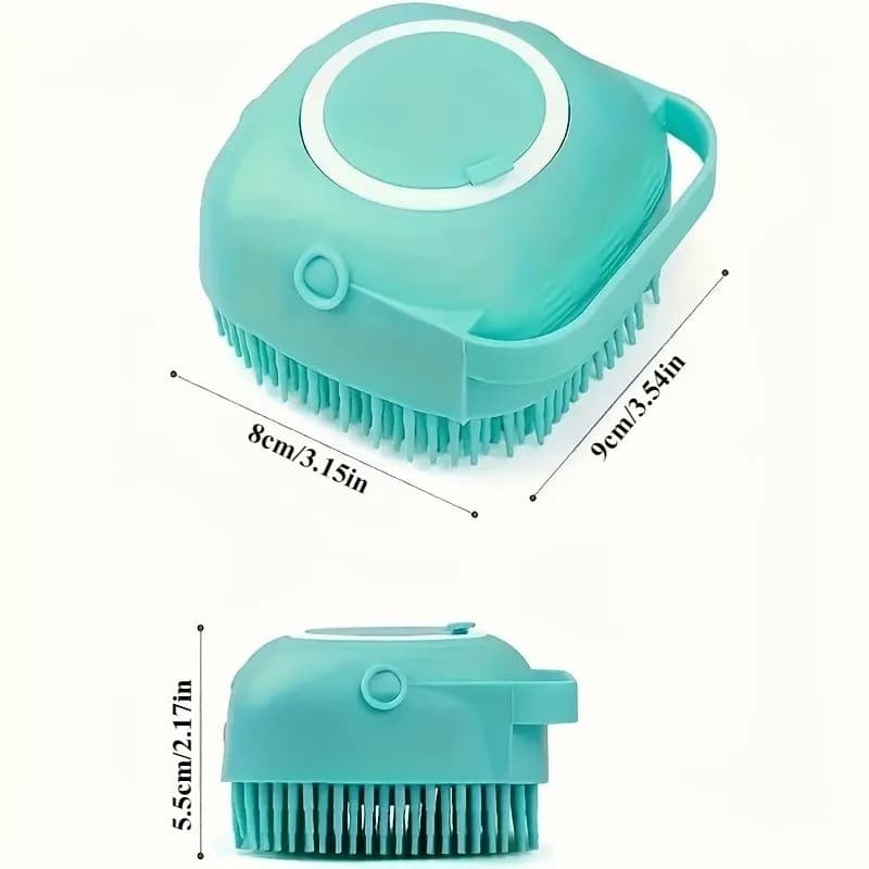 8.5 x 7.5cm Self-Foaming Pet Shampoo Brush - Cute Smiley Dog Grooming Tool - Thumbnail 12