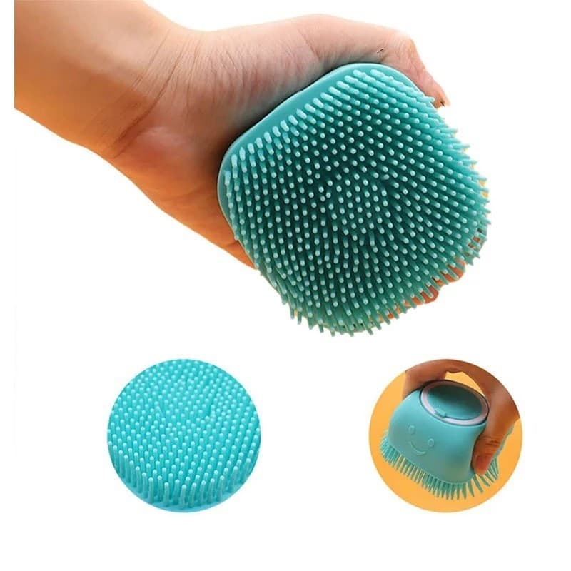 8.5 x 7.5cm Self-Foaming Pet Shampoo Brush - Cute Smiley Dog Grooming Tool - Thumbnail 3