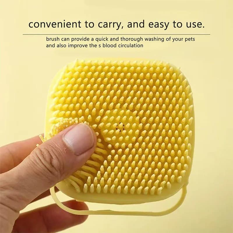 8.5 x 7.5cm Self-Foaming Pet Shampoo Brush - Cute Smiley Dog Grooming Tool - Thumbnail 5