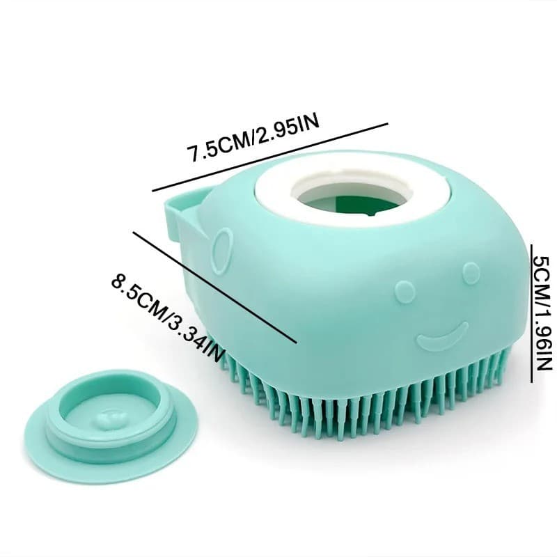 8.5 x 7.5cm Self-Foaming Pet Shampoo Brush - Cute Smiley Dog Grooming Tool - Thumbnail 9