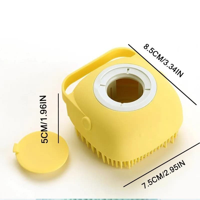 8.5 x 7.5cm Self-Foaming Pet Shampoo Brush - Cute Smiley Dog Grooming Tool - Thumbnail 10