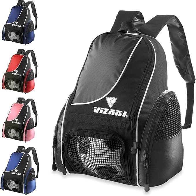 Vizari Solano Soccer Backpack With Ball Compartment and Vented Ball Pocket