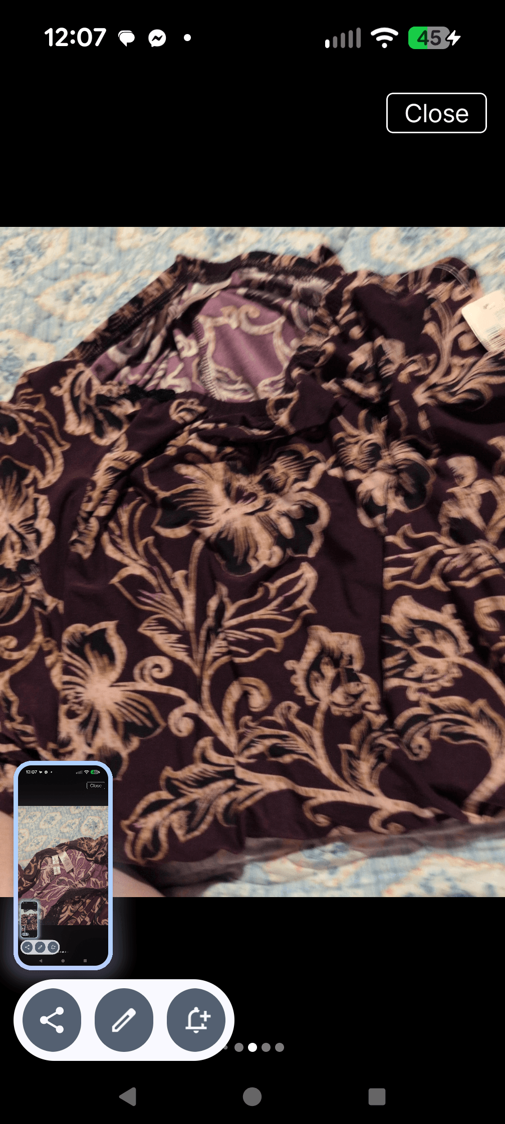Floral Long Sleeve silky pajama set - Thumbnail 3