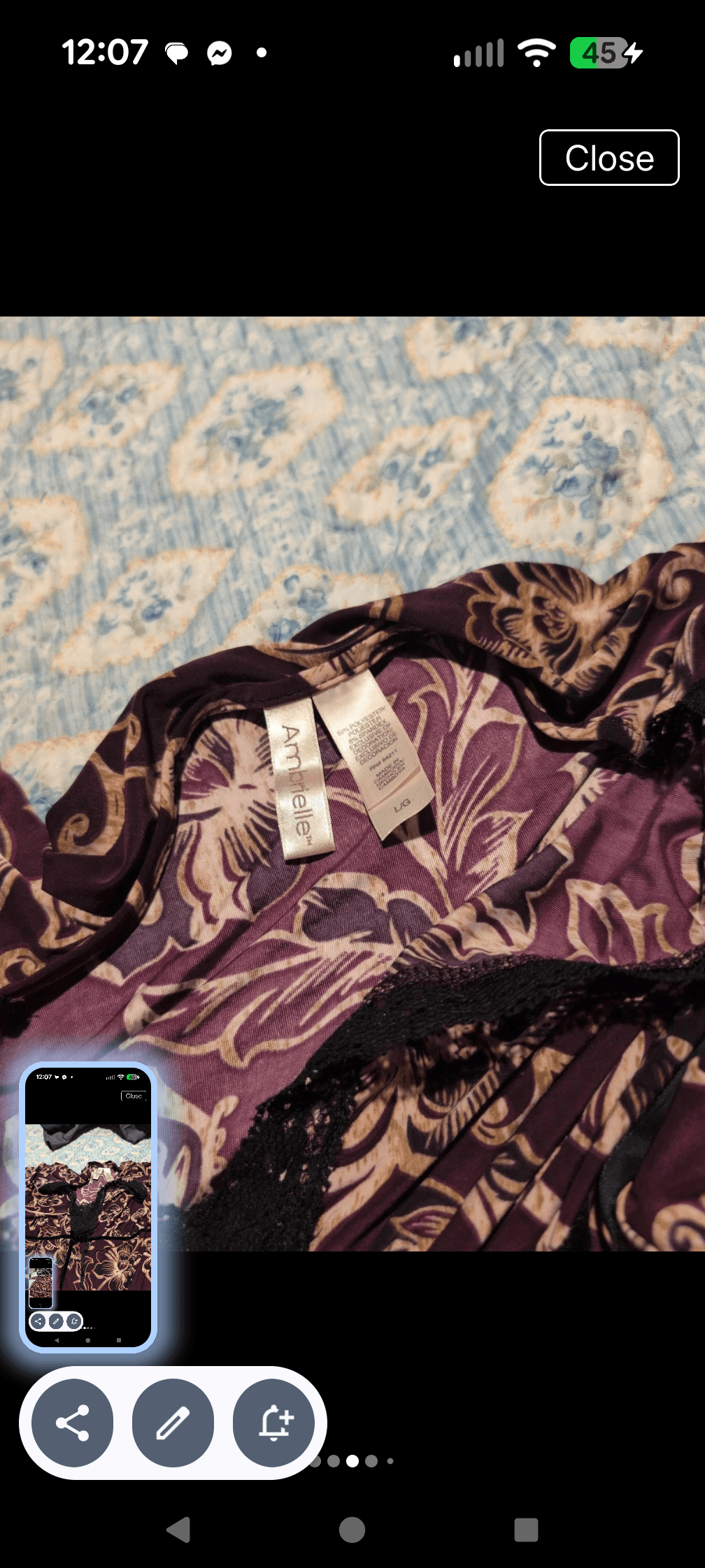 Floral Long Sleeve silky pajama set - Thumbnail 4