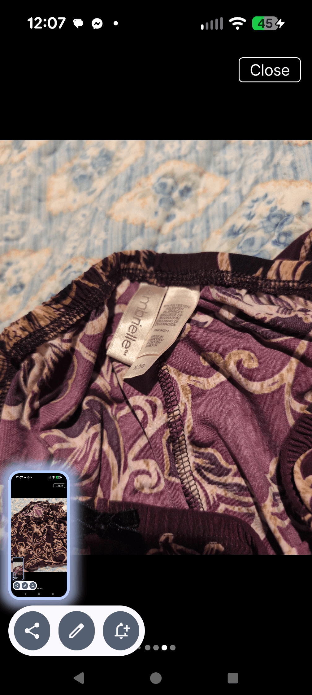 Floral Long Sleeve silky pajama set - Thumbnail 5
