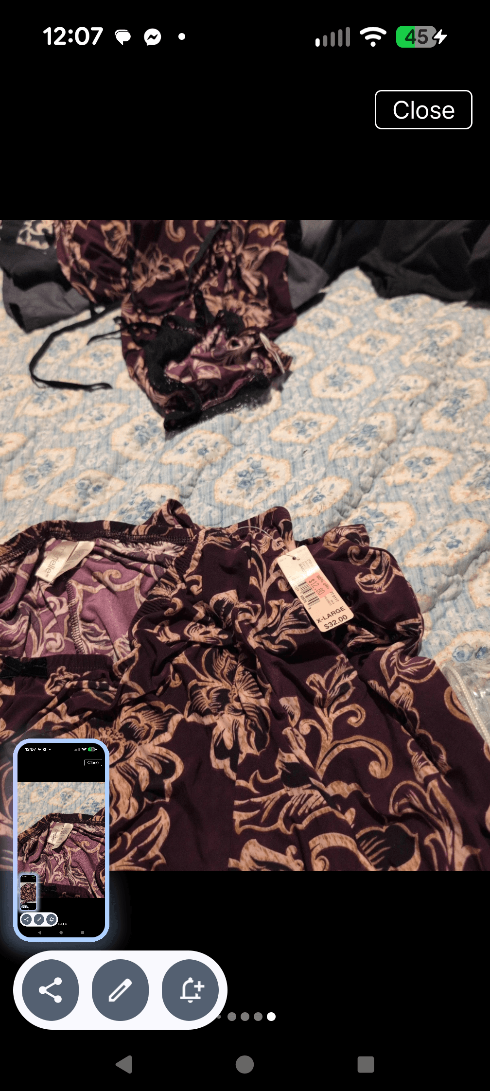 Floral Long Sleeve silky pajama set - Thumbnail 6